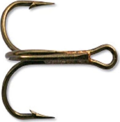 Mustad 35647 Treble Round Ringed Bronze Hook Sz12 50pc